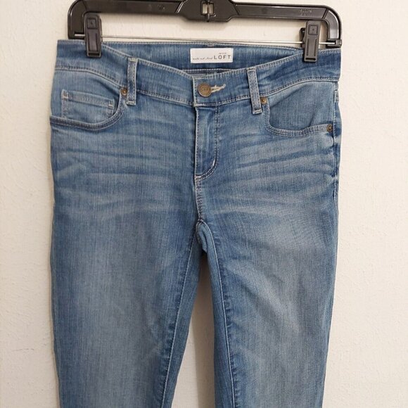 Loft Women’s Jeans Size 25 Blue Modern Curvy Skinny Pants Stretch Denim Low Rise - Picture 2 of 10